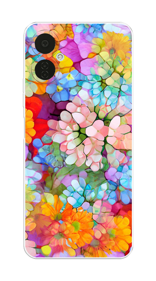

Чехол на Tecno Camon 19 Neo "Цветы витраж", Оранжевый;розовый;голубой, 302350-3