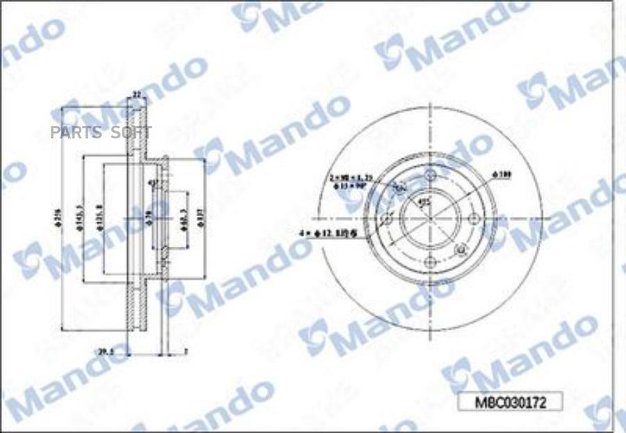 

Тормозной диск Mando mbc030173