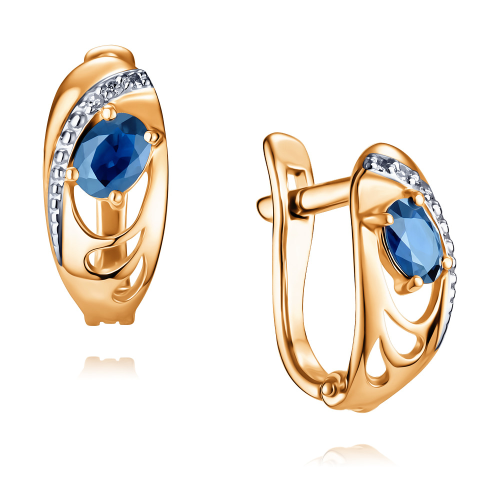 

Серьги из красного золота с бриллиантом/сапфиром ADAMAS 2450551/01-А50Д-432, 2450551/01-А50Д-432