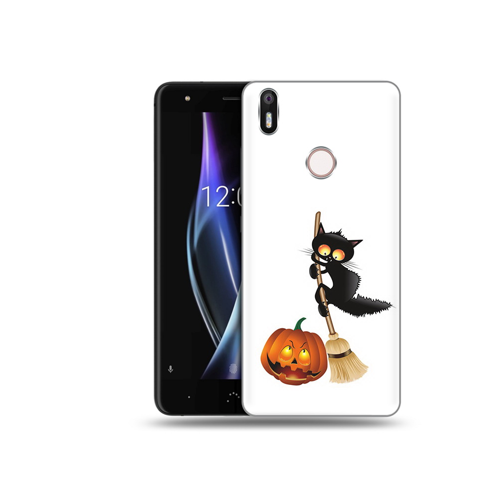

Чехол MyPads Tocco для BQ Aquaris X хэлуинский котик, Прозрачный, Tocco