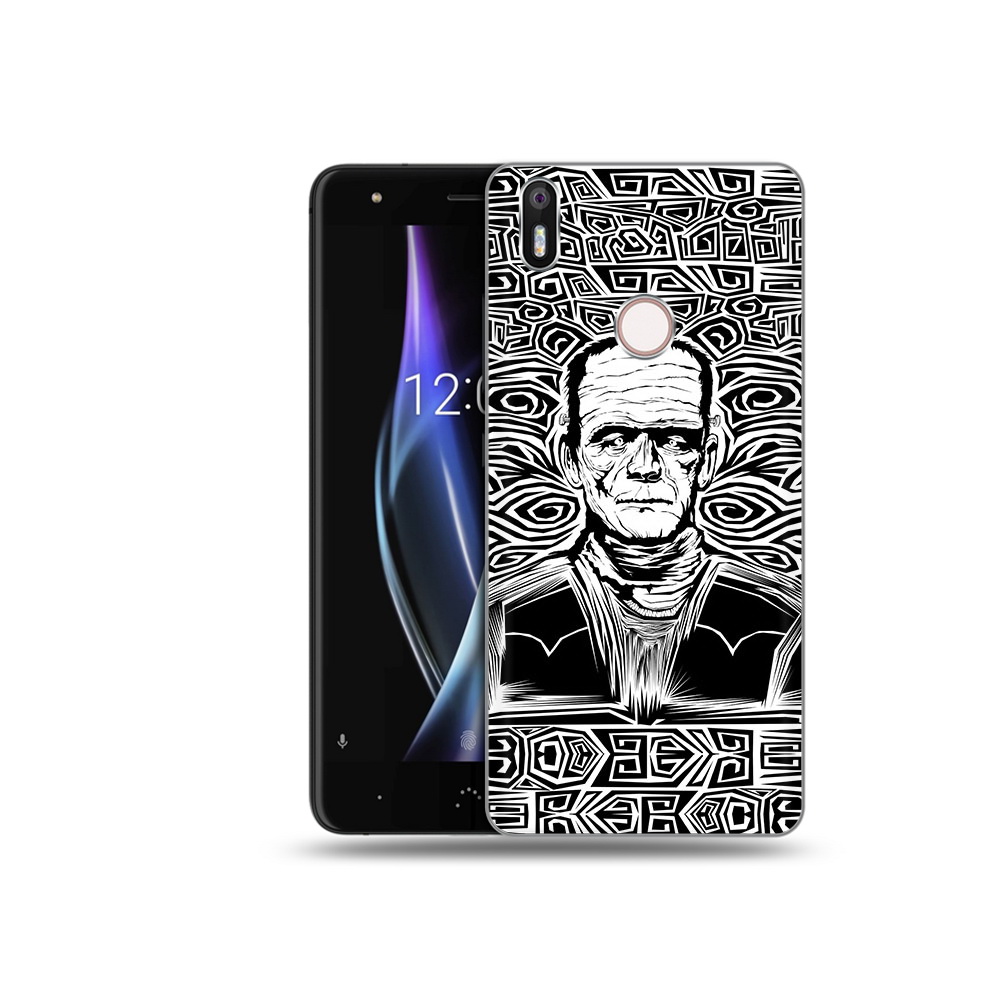 

Чехол MyPads Tocco для BQ Aquaris X франкенштейн черно белый, Прозрачный, Tocco