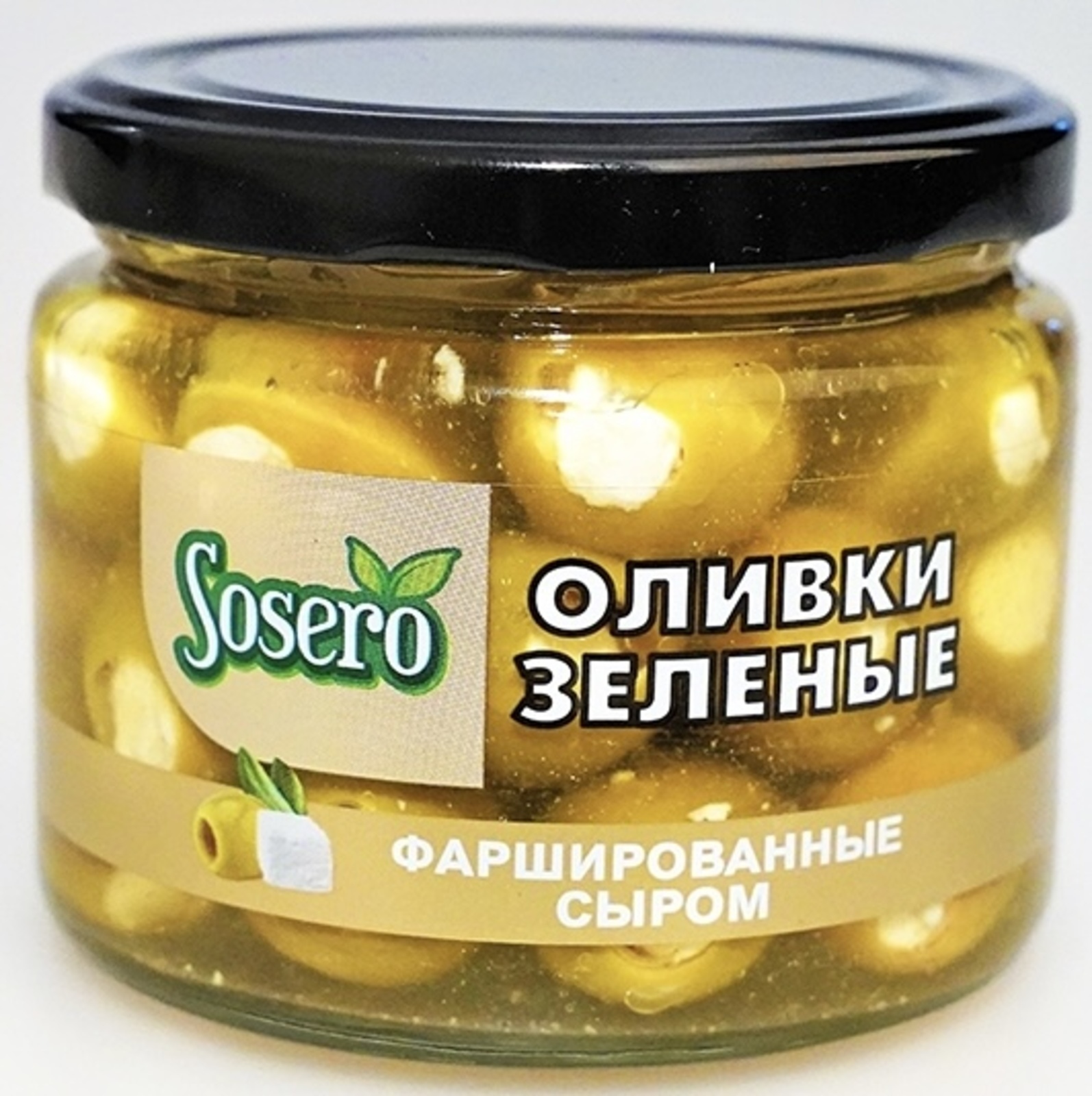 

Оливки зеленые SOSERO фаршированные сыром 290 г, УТ-00000456