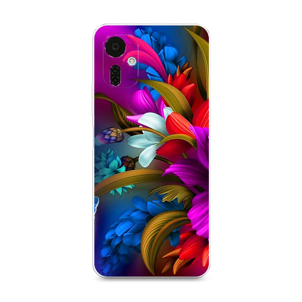 

Чехол на Tecno Camon 19 Neo "Фантастические цветы", Фиолетовый;красный;синий, 302350-2