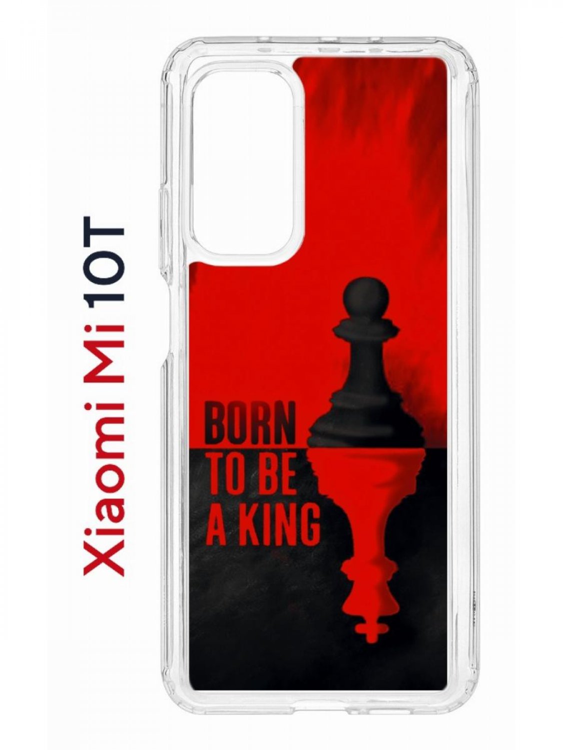 

Чехол на Xiaomi Mi 10T/Mi 10T Pro Kruche Print Born to be a King,противоударный бампер, Прозрачный;черный;красный, Ксиоми Ми 10Т,Ми 10Т Про