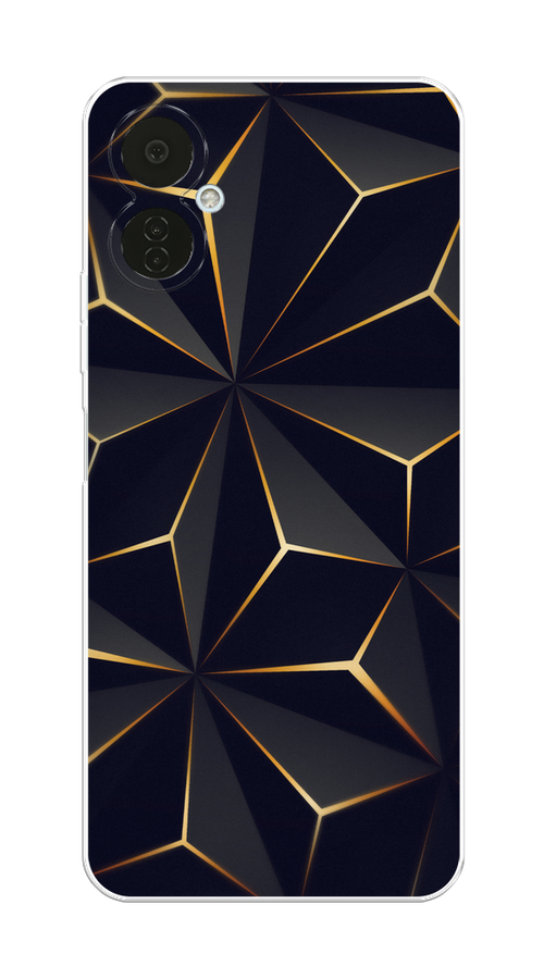 

Чехол на Tecno Camon 19 Neo "Черные полигоны", Золотистый;черный, 302350-3