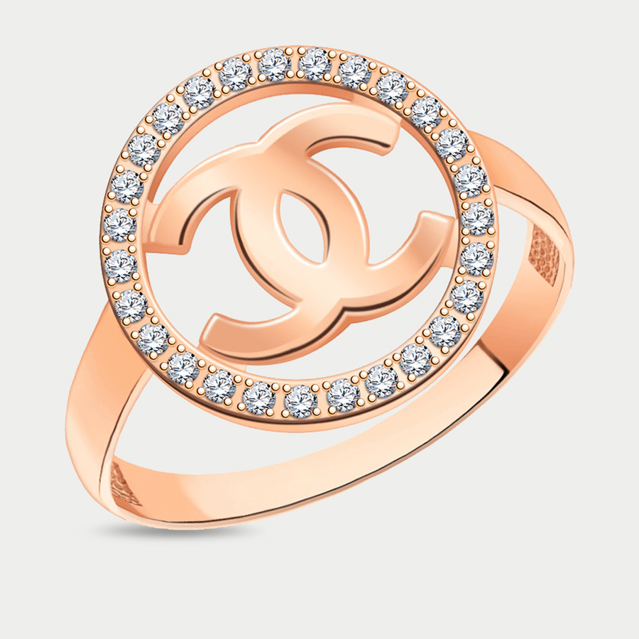 Кольцо из розового золота р. 19 Atoll 11082, фианит
