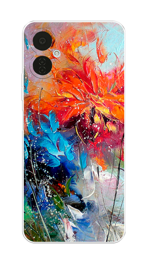 

Чехол на Tecno Camon 19 Neo "Абстрактные цветы", Оранжевый;синий, 302350-4