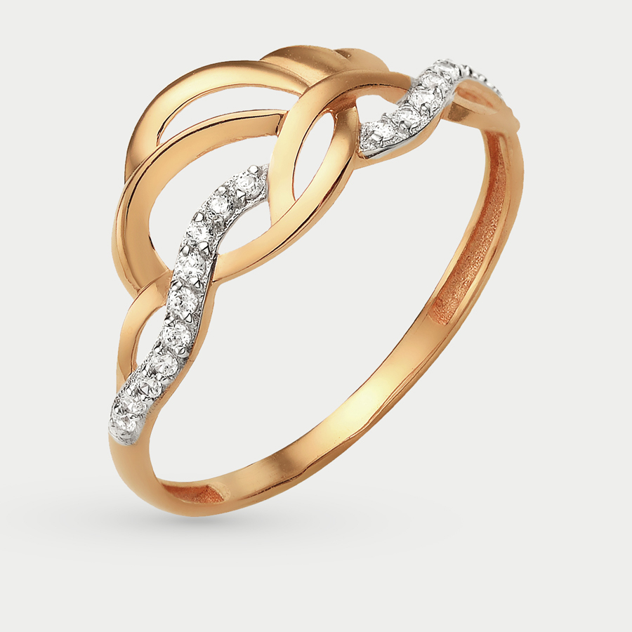 Кольцо из розового золота р. 17 Сорокин 70208200, фианит