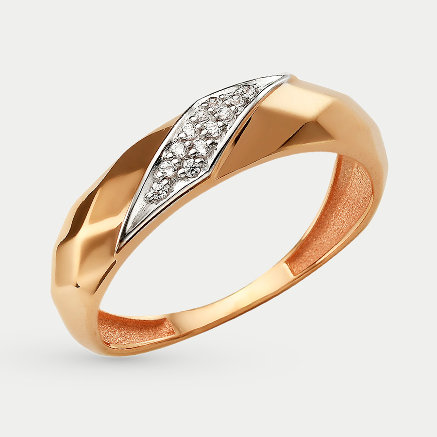 Кольцо из розового золота р. 18 Сорокин 70196700, фианит