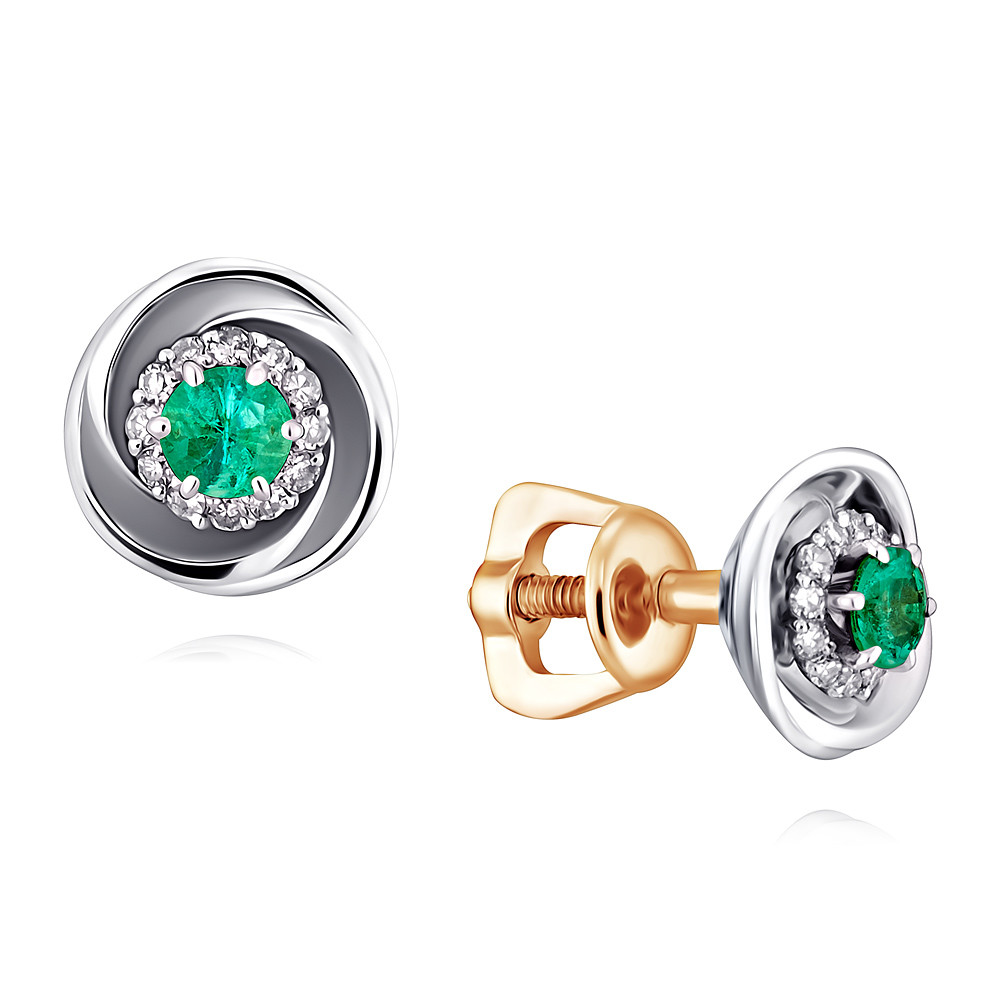

Серьги из красного золота с бриллиантом/изумрудом ADAMAS 2154823/01-А50Д-433, 2154823/01-А50Д-433