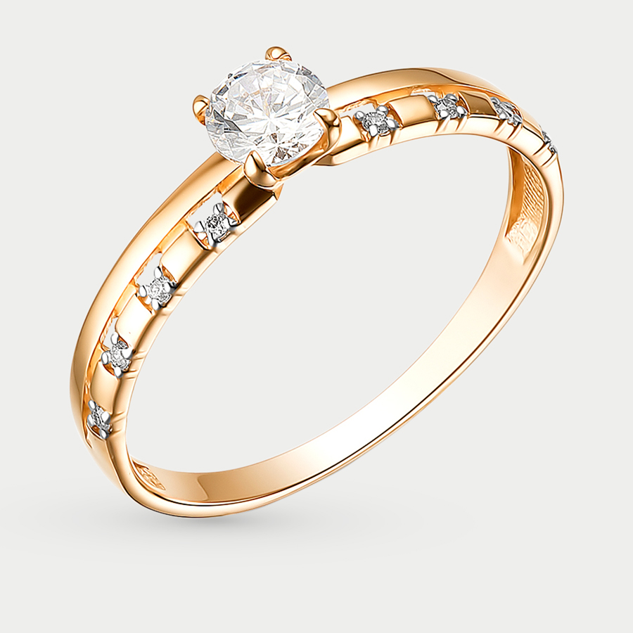 Кольцо из розового золота р. 17 Сорокин 70227000, фианит
