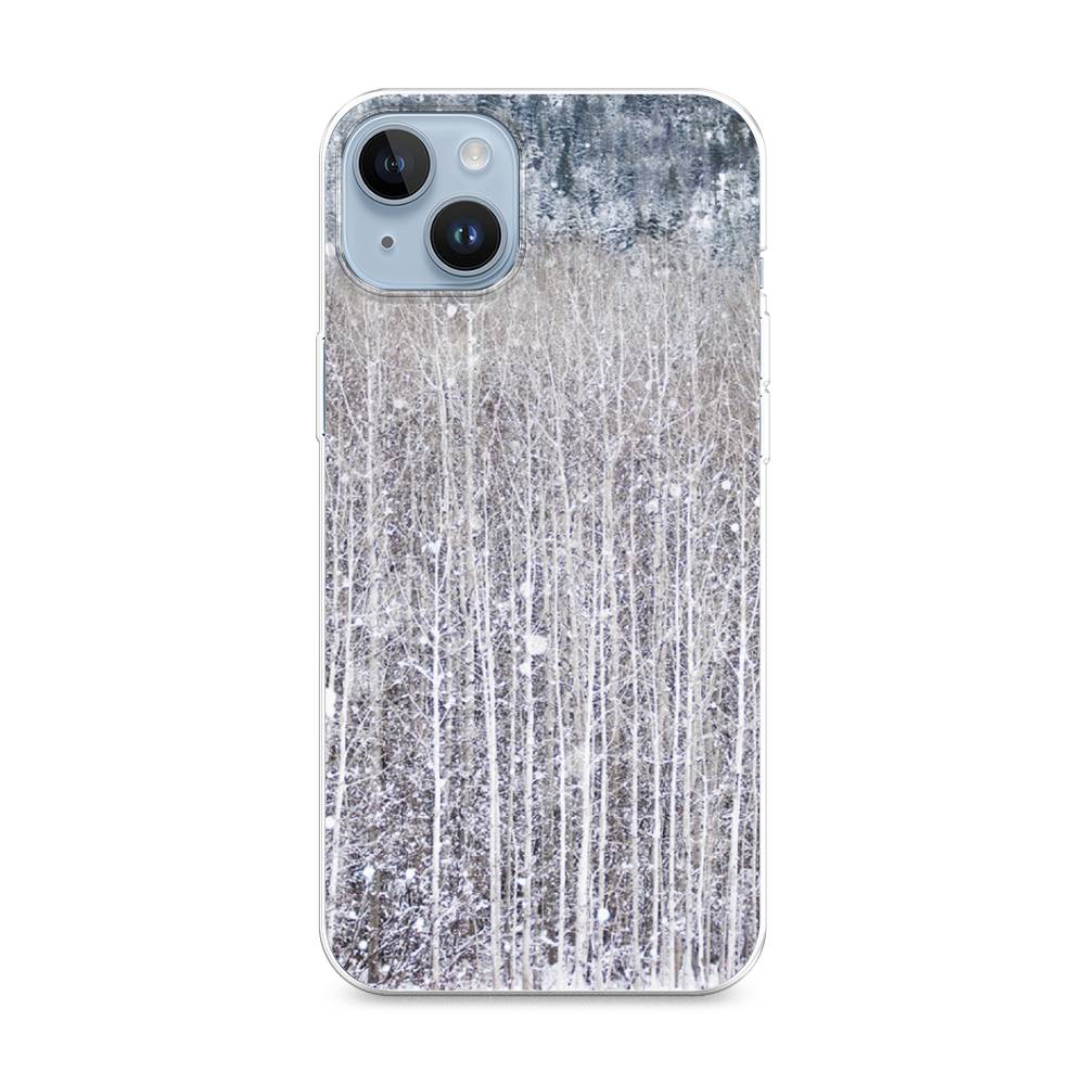 

Чехол для Apple iPhone 14 Plus "Снежный лес", Бежевый;серый;белый, 15350-5