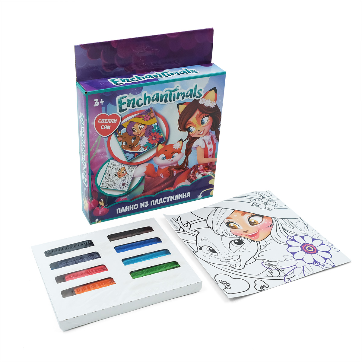 88677 Панно из пластилина Enchantimals 10 цветов пластилин centrum enchantimals со стекой 6 ов