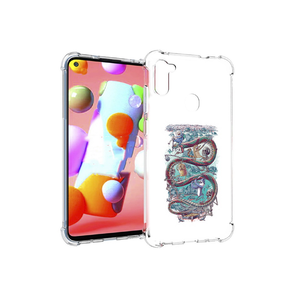 

Чехол MyPads Tocco для Samsung Galaxy M11 время приключений страшилка (PT147121.487.280), Прозрачный, Tocco