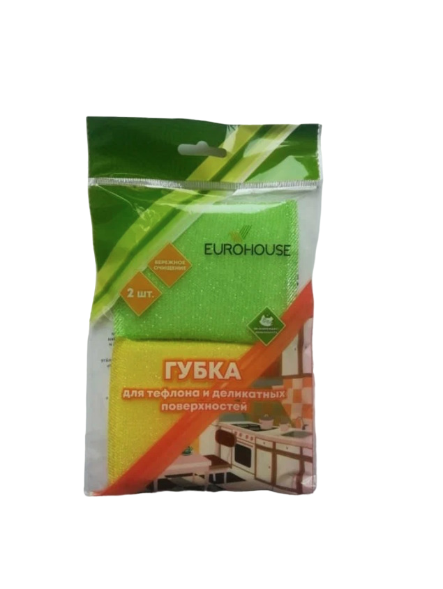 

Губка для тефлона и деликатных поверхностей, 2 шт., Желтый;зеленый