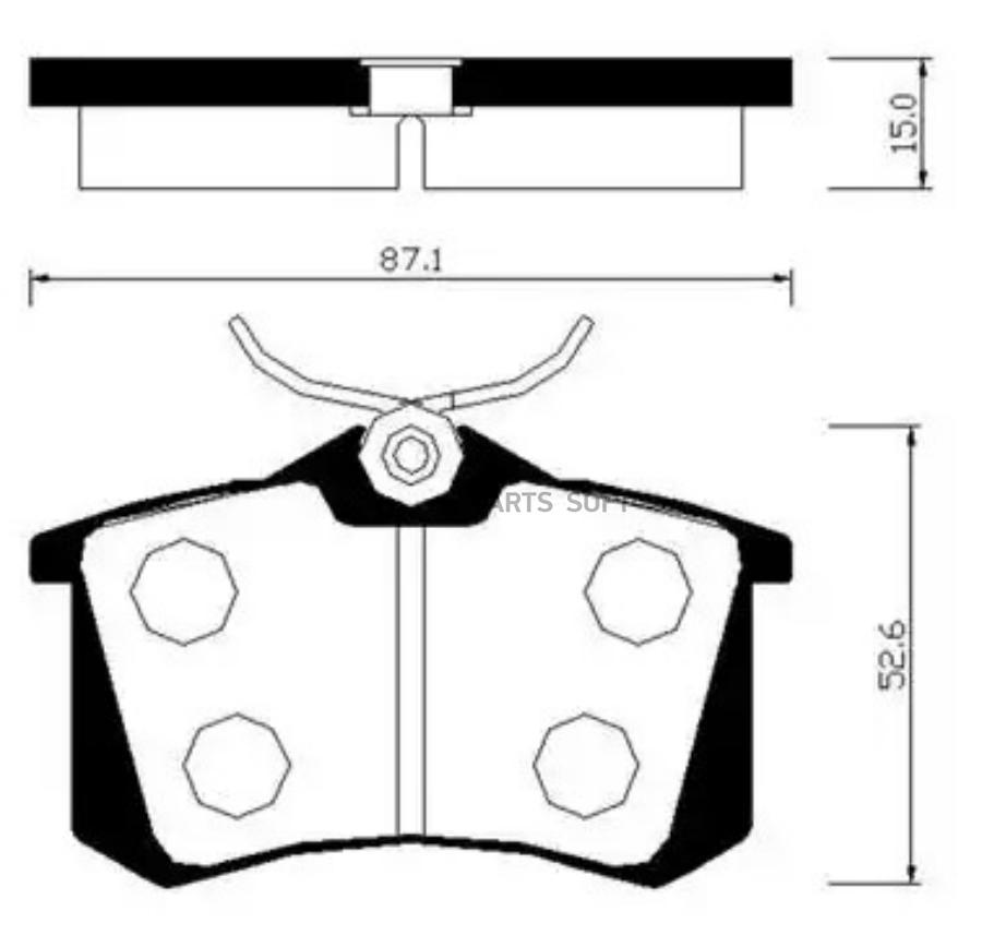 

Колодки Тормозные Дисковые Задн Peugeot: 307 Vw: Golf Ii, Iii, Passat 1.6-2.8, 1.9Tdi 88-0