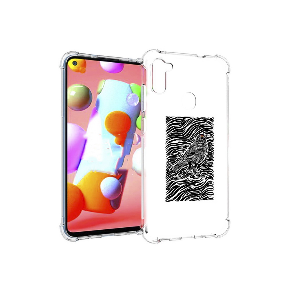 

Чехол MyPads Tocco для Samsung Galaxy M11 ворон в абстракции (PT147121.487.272), Прозрачный, Tocco