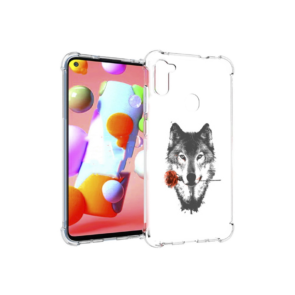 Чехол MyPads Tocco для Samsung Galaxy M11 волк с розой (PT147121.487.270)