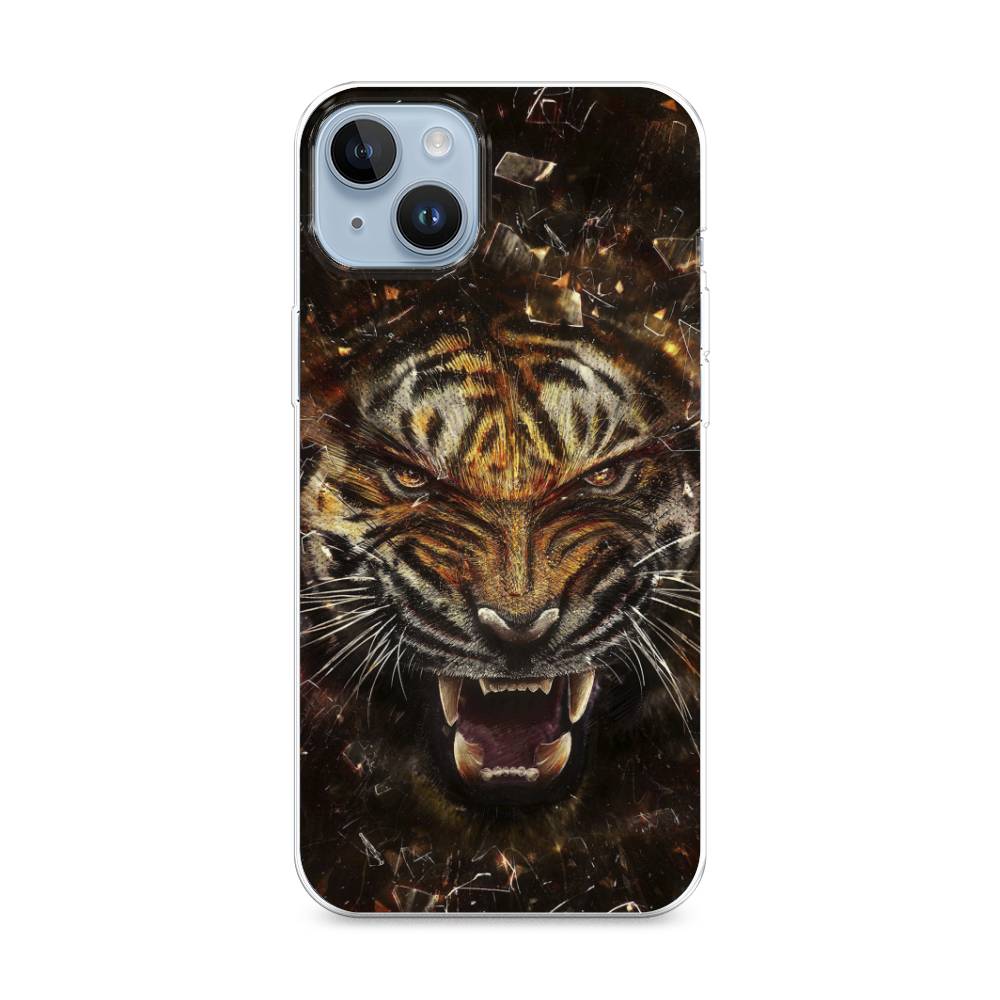 

Чехол на Apple iPhone 14 Plus "Тигр осколки", Оранжевый;серый;черный, 15350-1