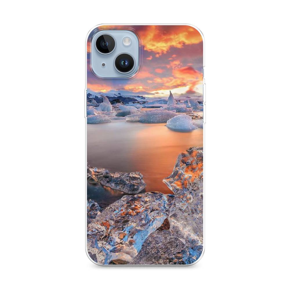

Чехол на Apple iPhone 14 Plus "Ледники", Синий;оранжевый, 15350-2