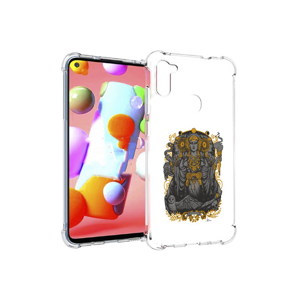 

Чехол MyPads Tocco для Samsung Galaxy M11 божество с золотыми элементами, Прозрачный, Tocco