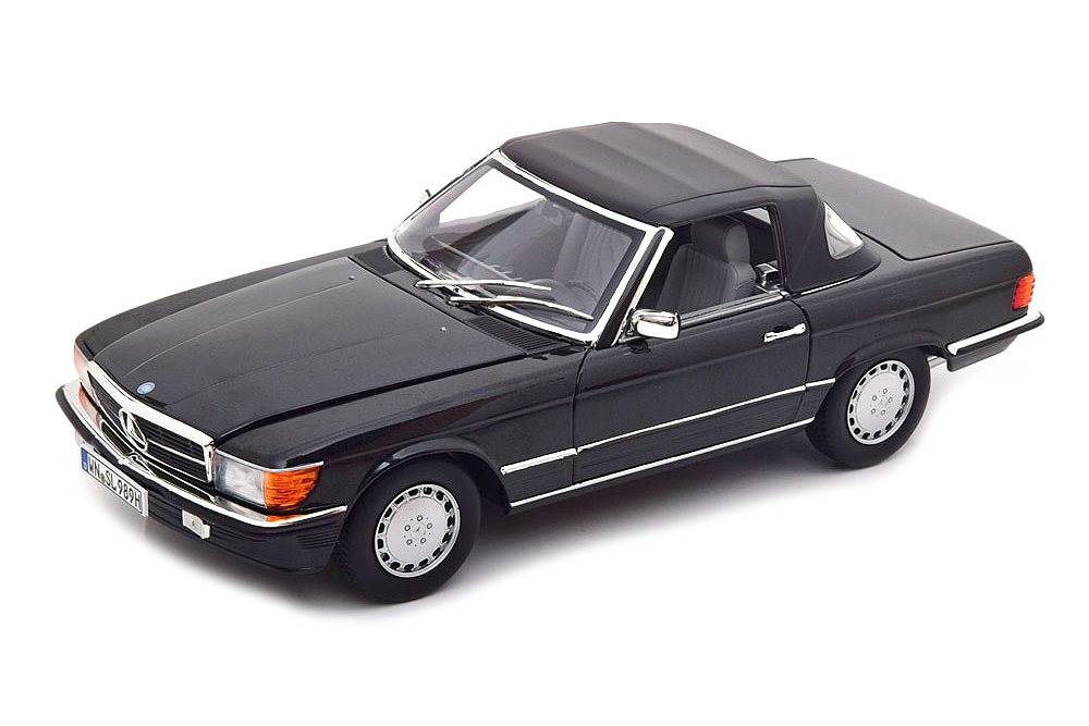 

Mercedes W107 300SL roadster R107 1985 black / мерседес 300СЛ кузов 107 черно-синий металл, Черный