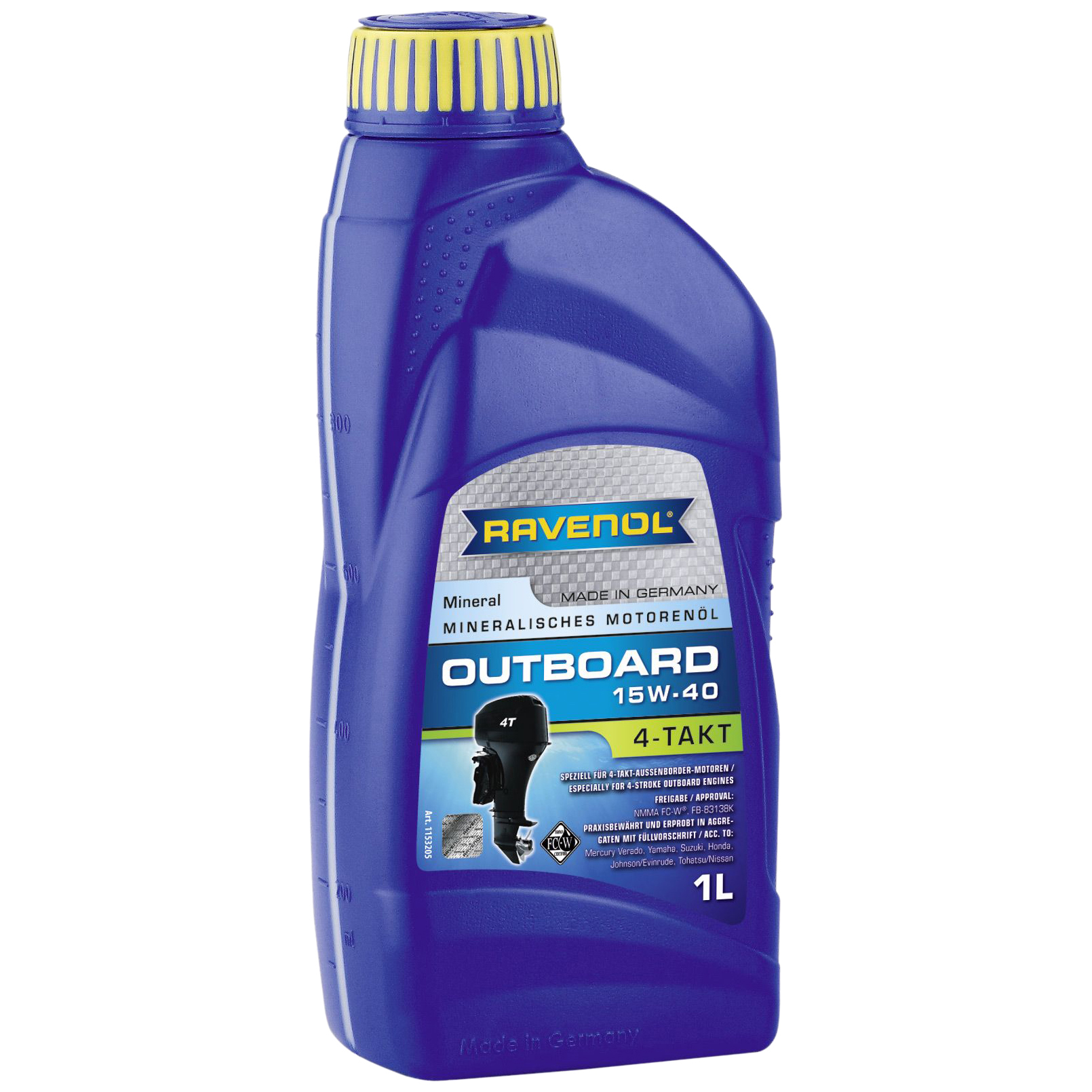 Моторное масло Ravenol Outboardoel 4T SAE 15W40 new 1л 2360₽