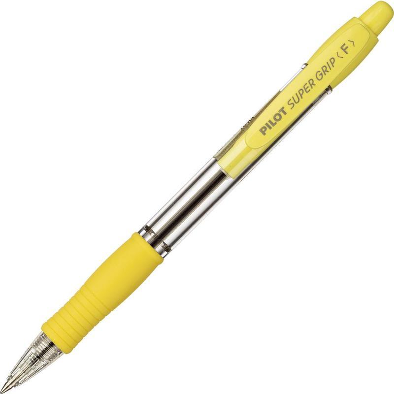 

Ручка шариковая автоматическая Pilot Super Grip 0.21мм, синий цвет , корпус желтый 12шт