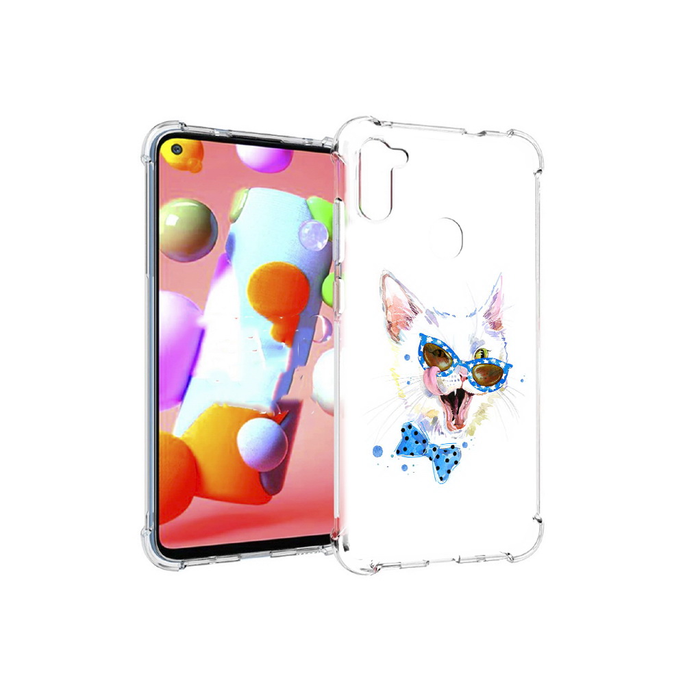 

Чехол MyPads Tocco для Samsung Galaxy M11 белый кот (PT147121.487.229), Прозрачный, Tocco