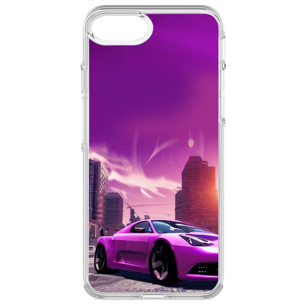 

Чехол-накладка Krutoff Clear Case Розовое авто для iPhone SE 2020