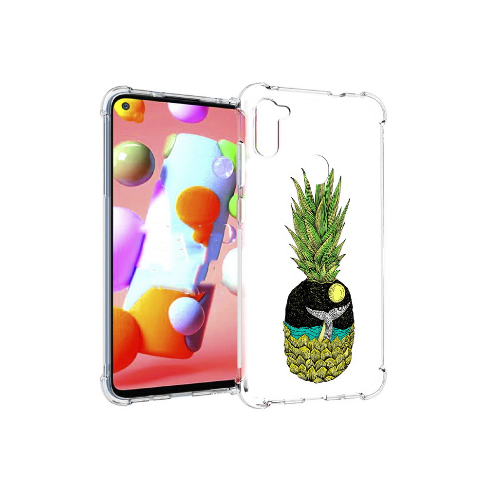 

Чехол MyPads Tocco для Samsung Galaxy M11 ананас с китом (PT147121.487.220), Прозрачный, Tocco