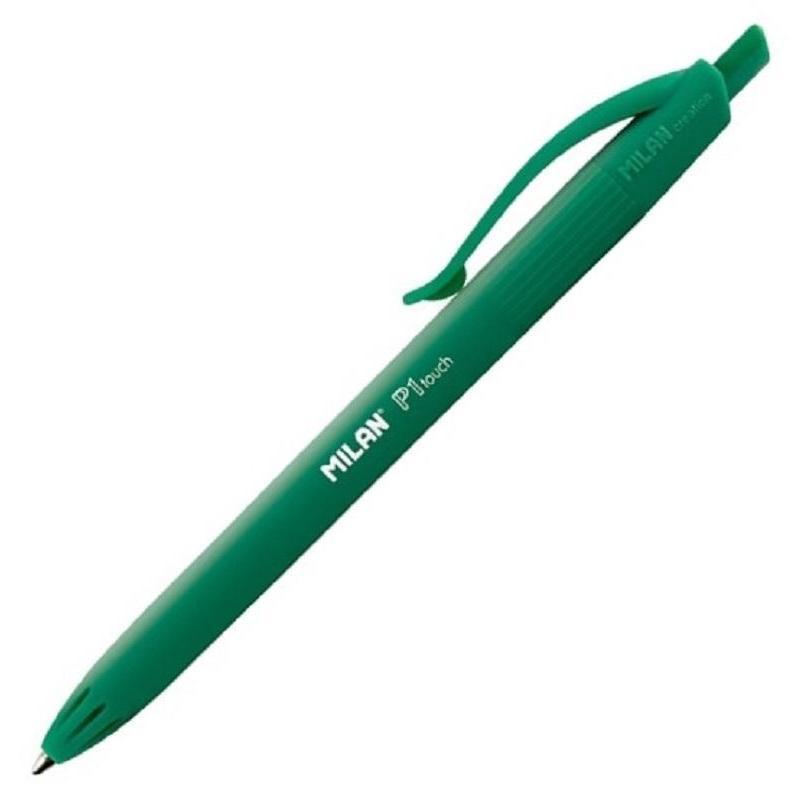 Ручка шариковая автоматическая Milan P1 Touch (0,7мм, зеленый, софт-тач) 25шт (176513925)