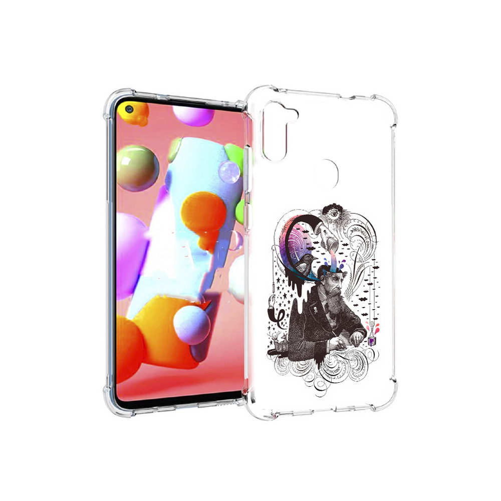 

Чехол MyPads Tocco для Samsung Galaxy M11 абстракция думающий мужчина (PT147121.487.210), Прозрачный, Tocco