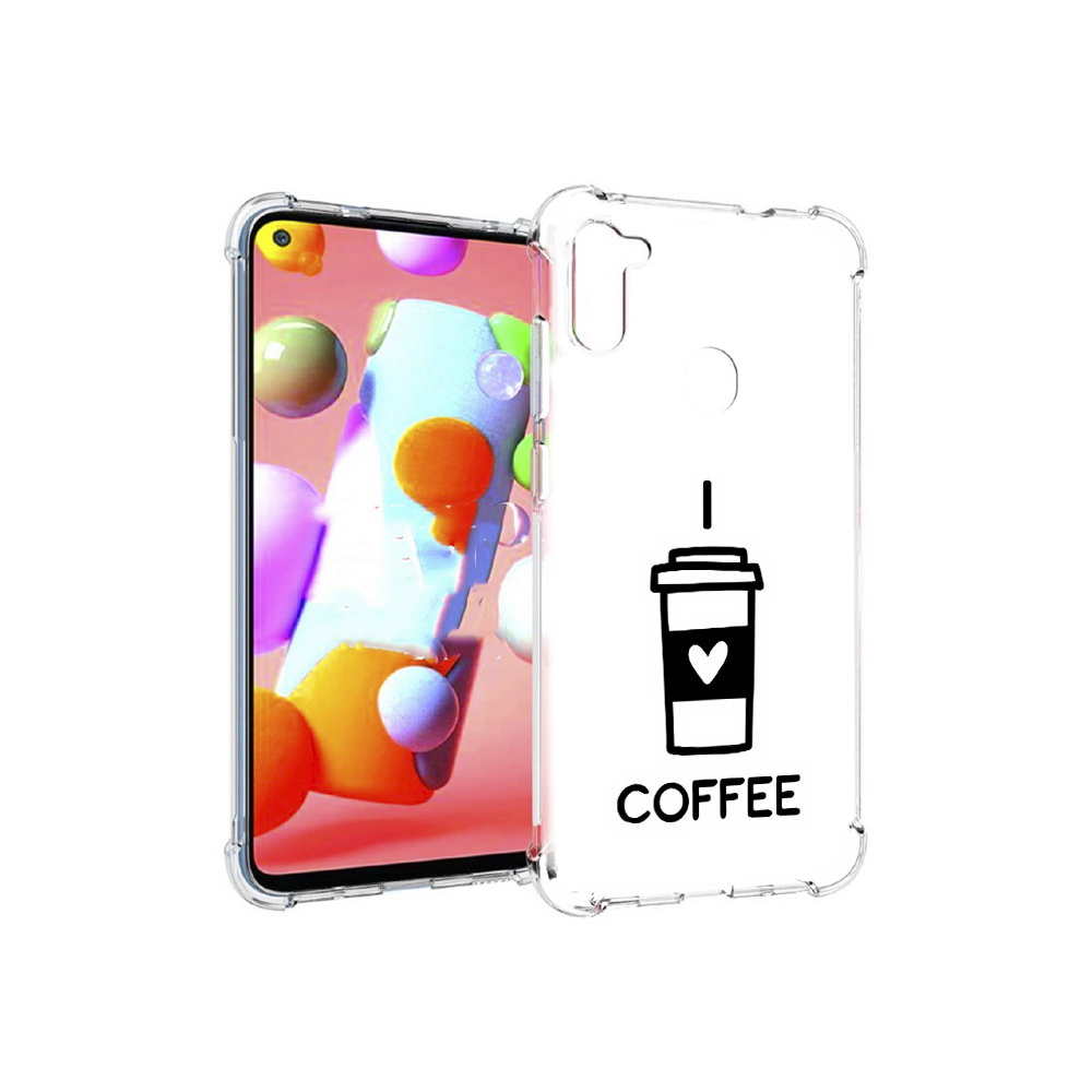 

Чехол MyPads Tocco для Samsung Galaxy M11 Я люблю кофе (PT147121.487.206), Прозрачный, Tocco