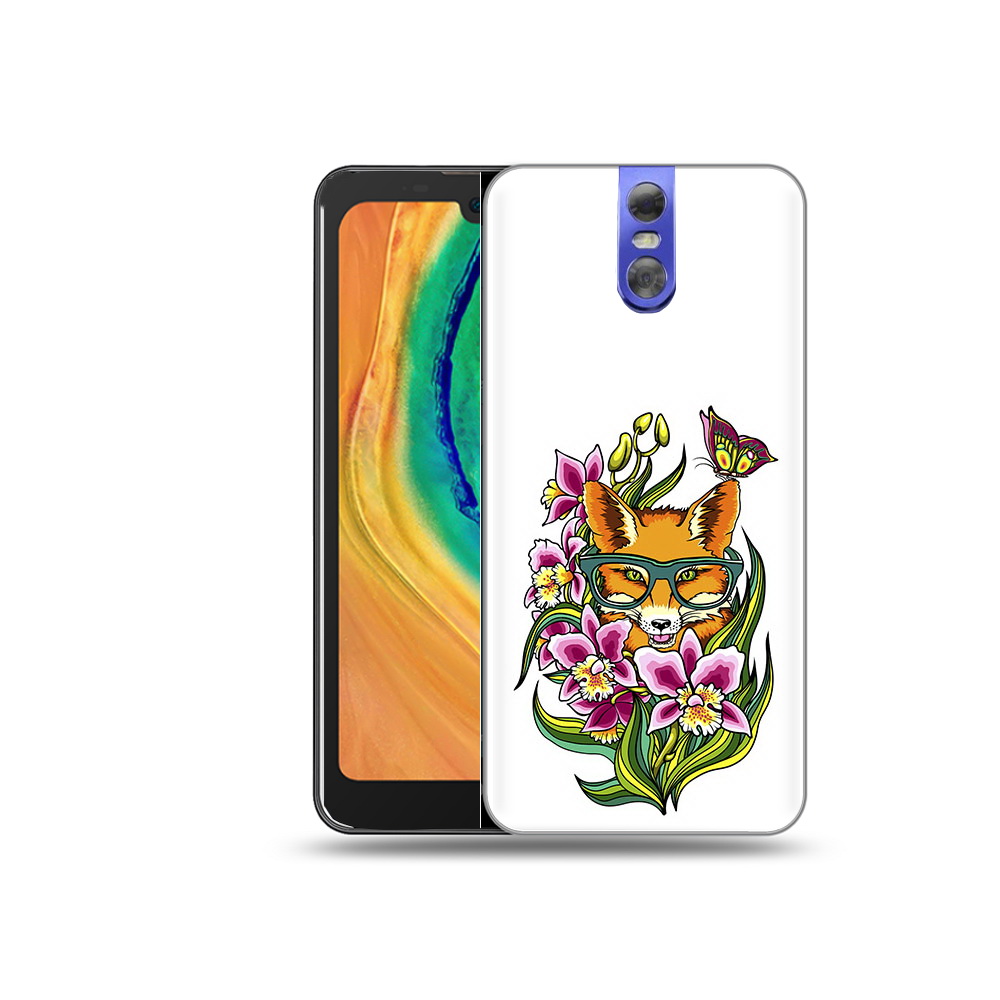 

Чехол MyPads Tocco для Doogee BL7000 Лиса в цветах, Прозрачный, Tocco