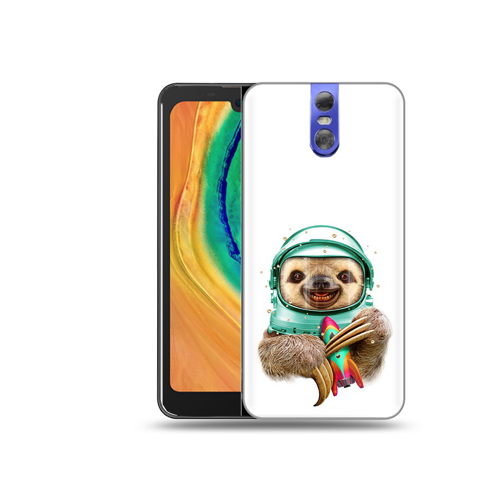 

Чехол MyPads Tocco для Doogee BL7000 Ленивец астронавт, Прозрачный, Tocco