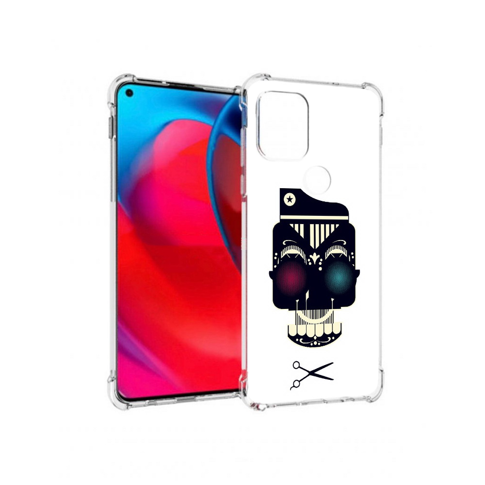 

Чехол MyPads Tocco для Motorola Moto G черно белый скелет с яркими глазами, Прозрачный, Tocco