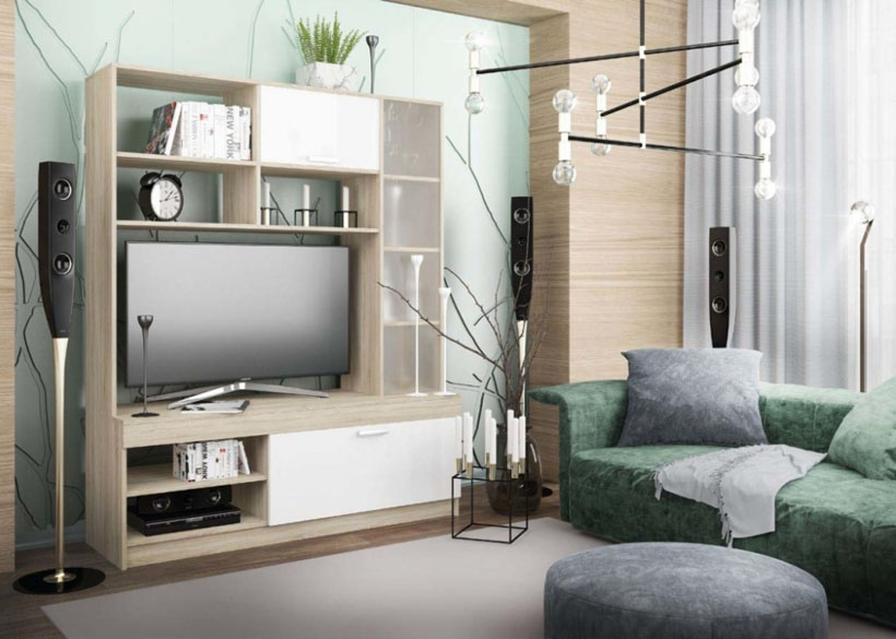 

Гостиная Софи №1 СЦС 1400.1 дуб сонома/белый глянец