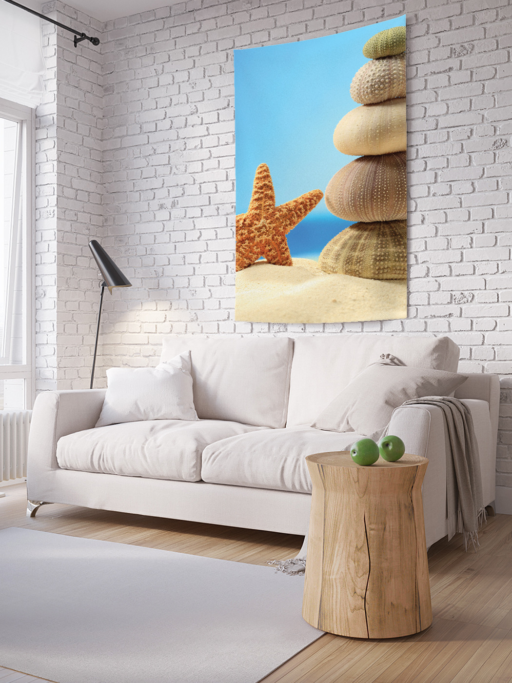 фото Вертикальное фотопанно на стену joyarty "пляжная скульптура", 150x200 см