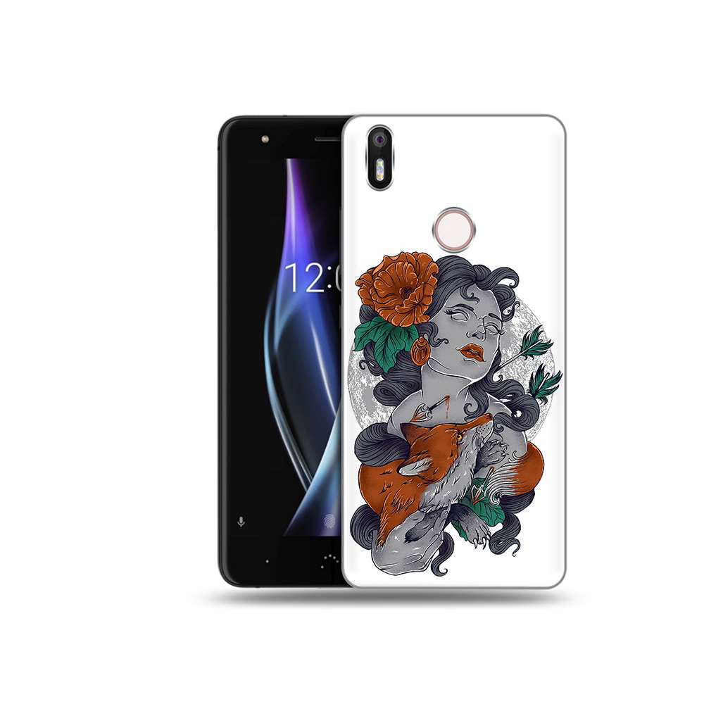 

Чехол MyPads Tocco для BQ Aquaris X темная девушка с лисой, Прозрачный, Tocco