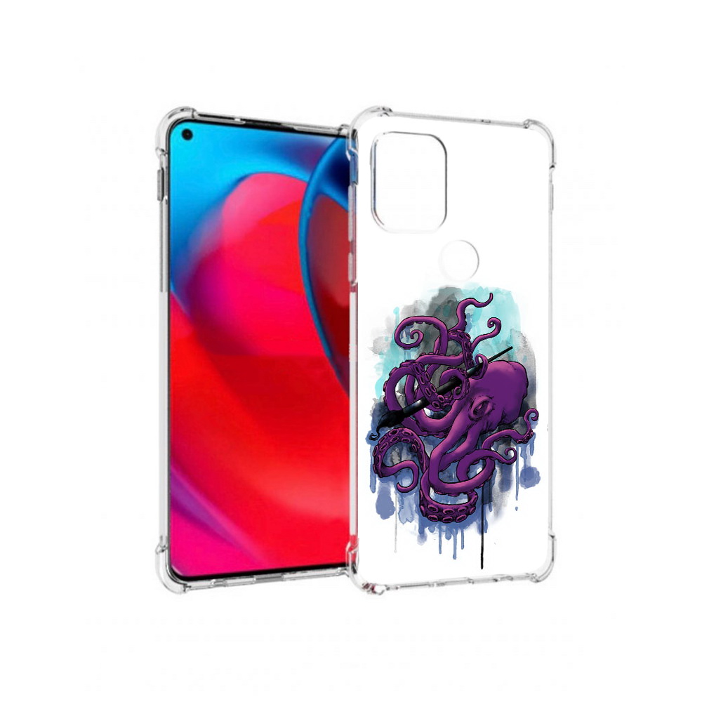 

Чехол MyPads Tocco для Motorola Moto G фиолетовый осьминог (PT227067.359.658), Прозрачный, Tocco