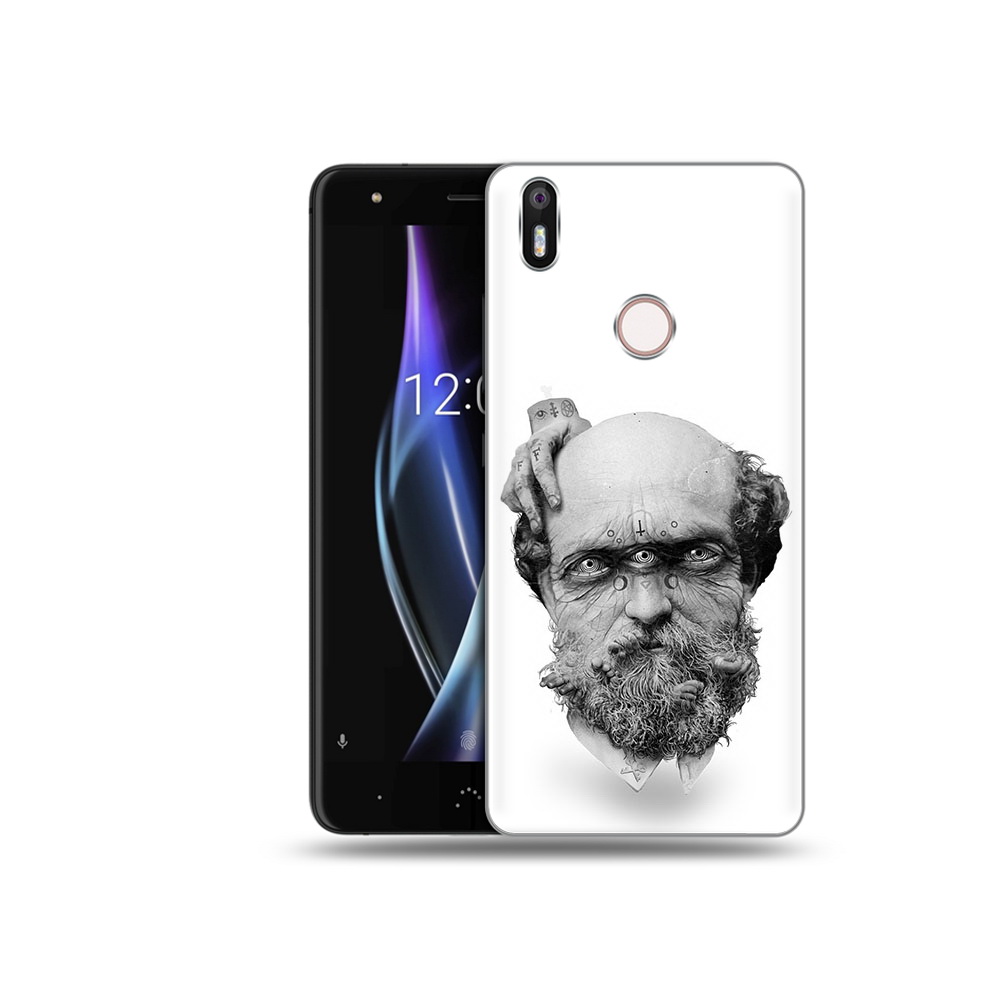 

Чехол MyPads Tocco для BQ Aquaris X страшный бородатый мужчина абстракция, Прозрачный, Tocco
