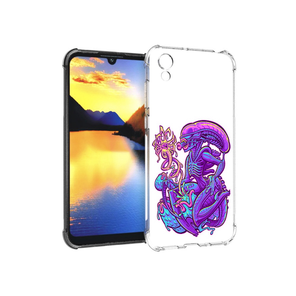 

Чехол MyPads Tocco для Huawei Y5 чужой фиолетовый цвет, Прозрачный, Tocco