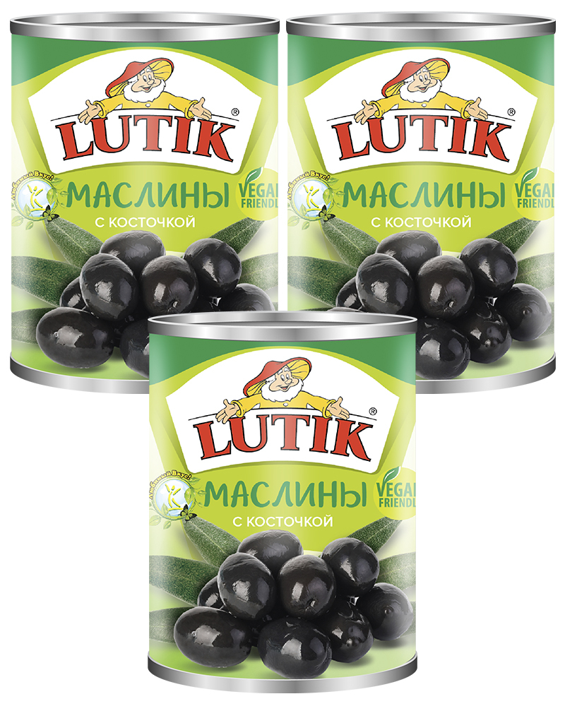 

Маслины Lutik с косточкой, 280 мл. - 3 шт.