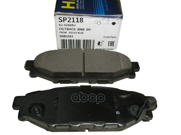

Тормозные колодки Sangsin brake для Subaru Legacy Iv 2.0i, 2.5 I/Outback 2.5i 2003 SP2118