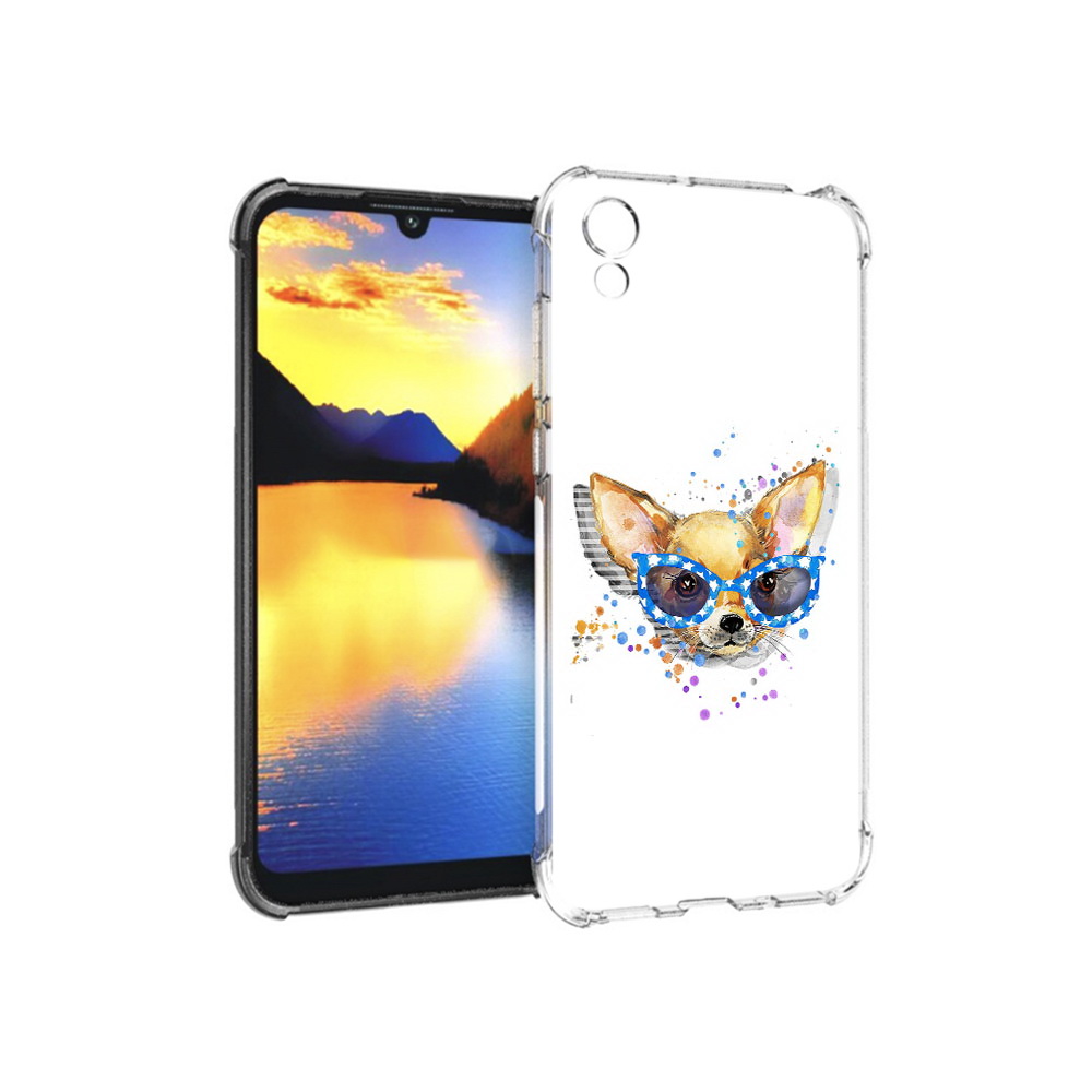 

Чехол MyPads Tocco для Huawei Y5 чихуа-хуа в очках, Прозрачный, Tocco