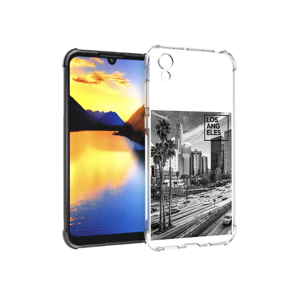 

Чехол MyPads Tocco для Huawei Y5 черно белый лос анджелес, Прозрачный, Tocco