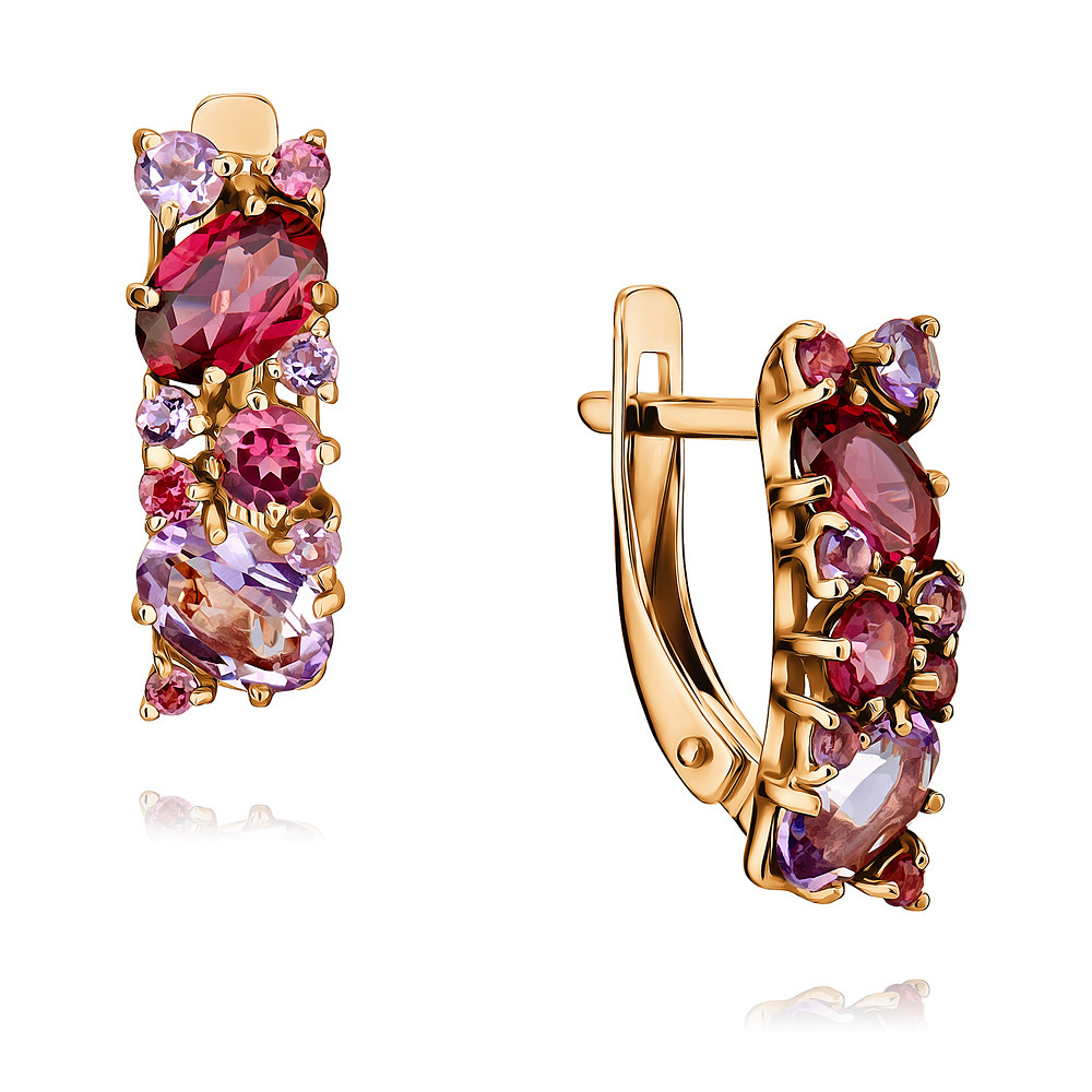 

Серьги из красного золота с аметистом/родолитом ADAMAS 2447840/01-А50-670, 2447840/01-А50-670