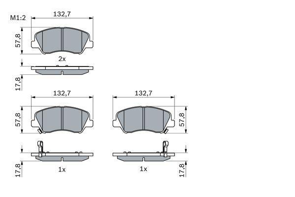 

Комплект тормозных колодок BOSCH 0986494563