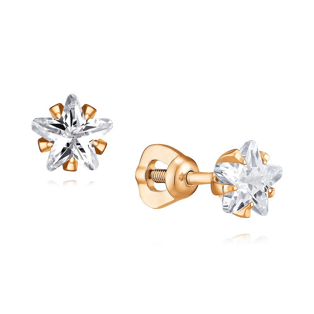 

Серьги из красного золота с фианитом ADAMAS 2110587-А500-72, 2110587-А500-72